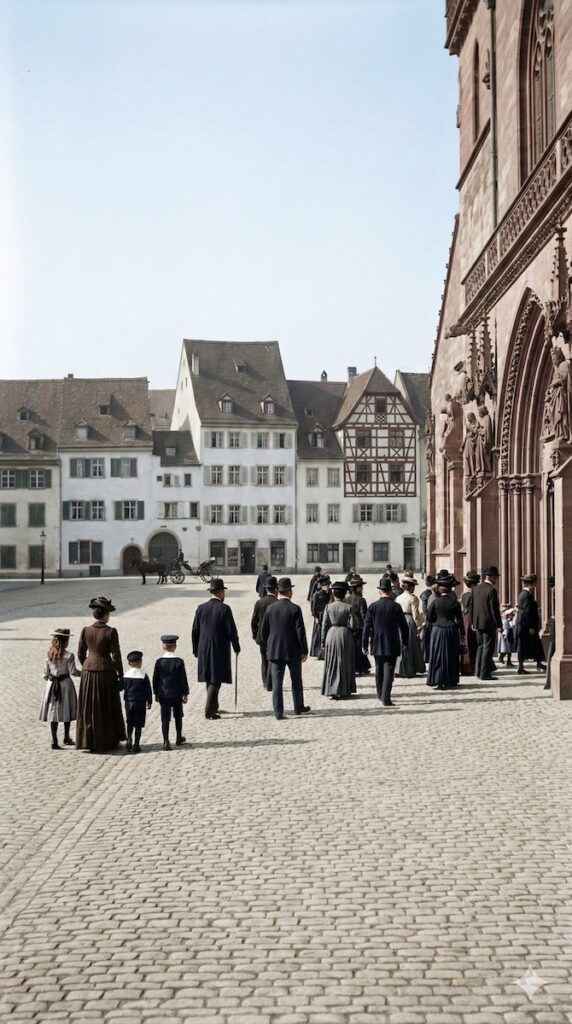 Basel um 1930 – Eine visuelle Zeitreise in die Altstadt 5 Basel Muensterplatz1930
