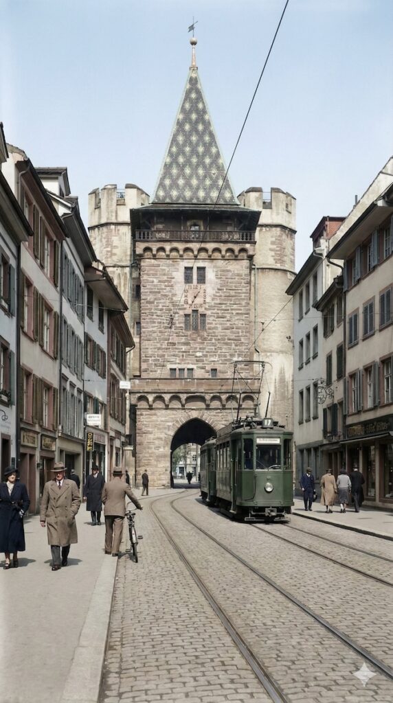 Basel um 1930 – Eine visuelle Zeitreise in die Altstadt 6 Basel Spalentor 1930